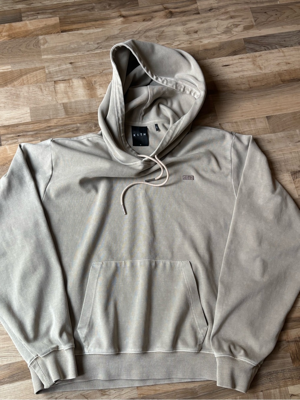 Kith Women's Jane Hoodie Tonal Logo Nude Taupe Medium Streetwear Athleisure M